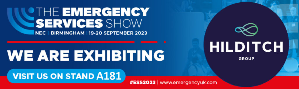 Emergency Services Show graphic, Hilditch Group are exhibiting at the show and can be visited on stand A181