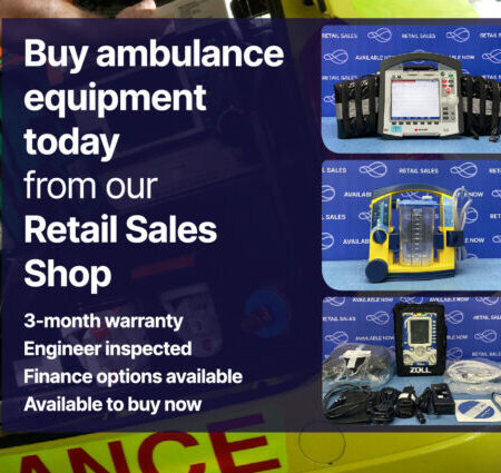 Buy used defibrillators and ambulance equipment from the Hilditch Group Retail Sales Shop advert